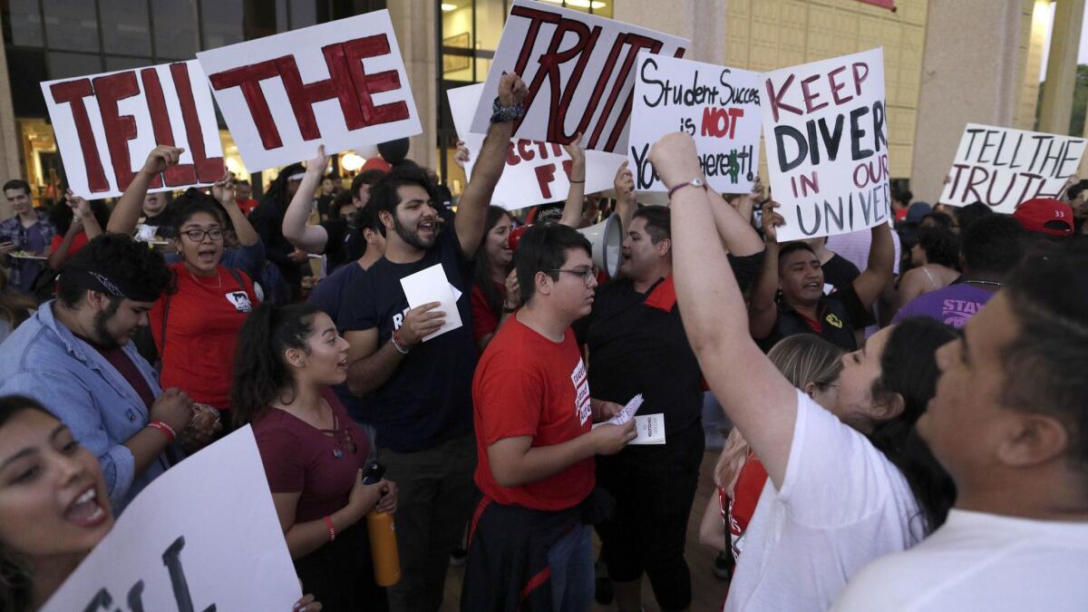 Cal State Northridge students and faculty members protest to protect comparative cultural courses, which they fear could be jeopardized by systemwide general education course requirements.