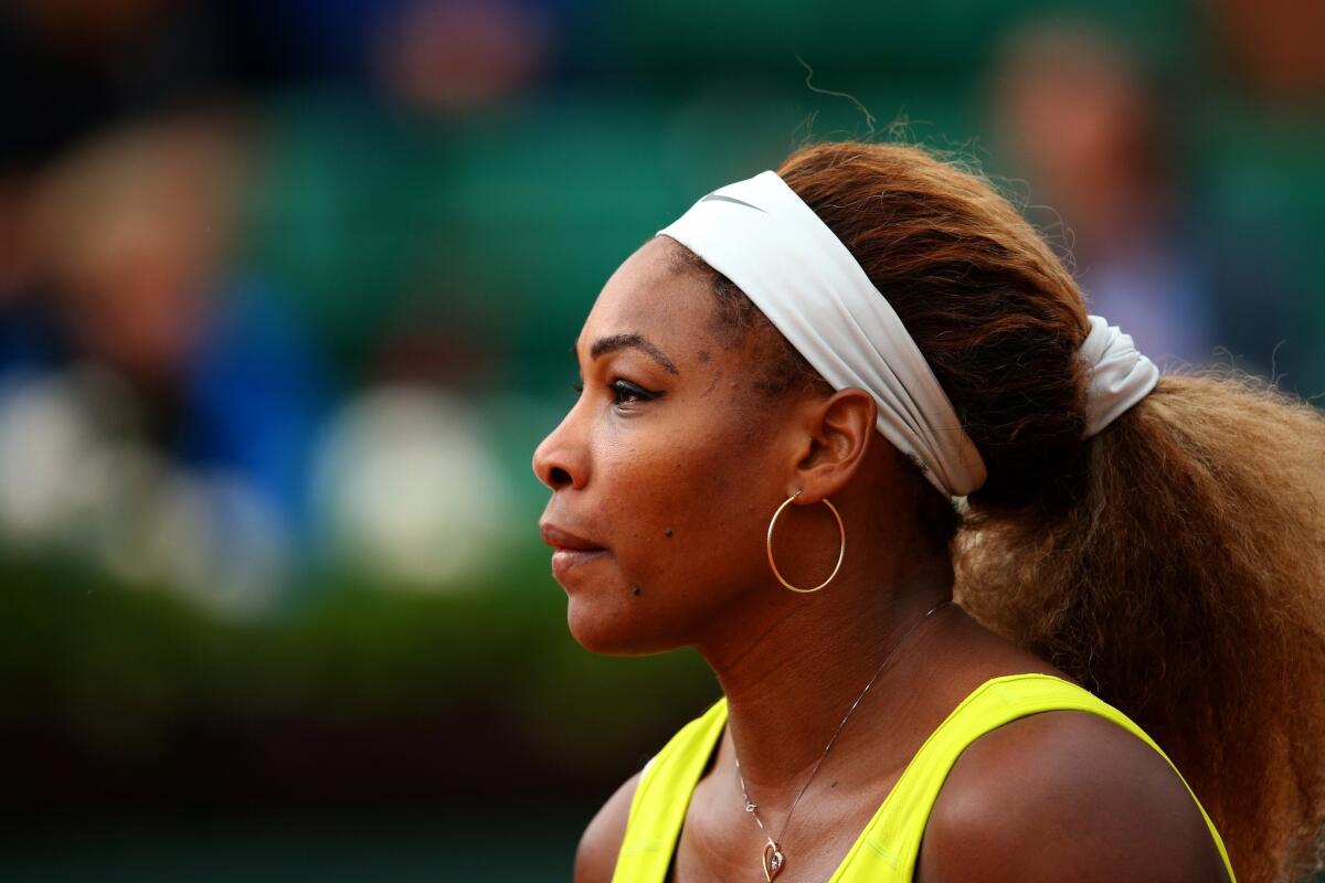 Serena Williams was eliminated by Garbine Muguruza of Spain, 6-2, 6-2 on Wednesday in the second round of the French Open.