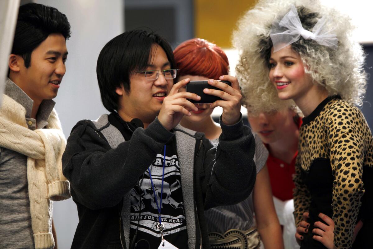 Filmmaker Freddie Wong on the set of RocketJump Studio's "Video Game High School."