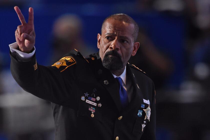 Milwaukee County Sheriff David Clarke was one of the few black speakers at the Republican National Convention in Cleveland in July.