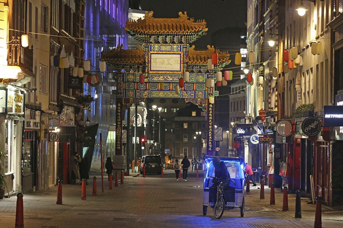 A quiet Wardour Street in London on New Year's Eve.