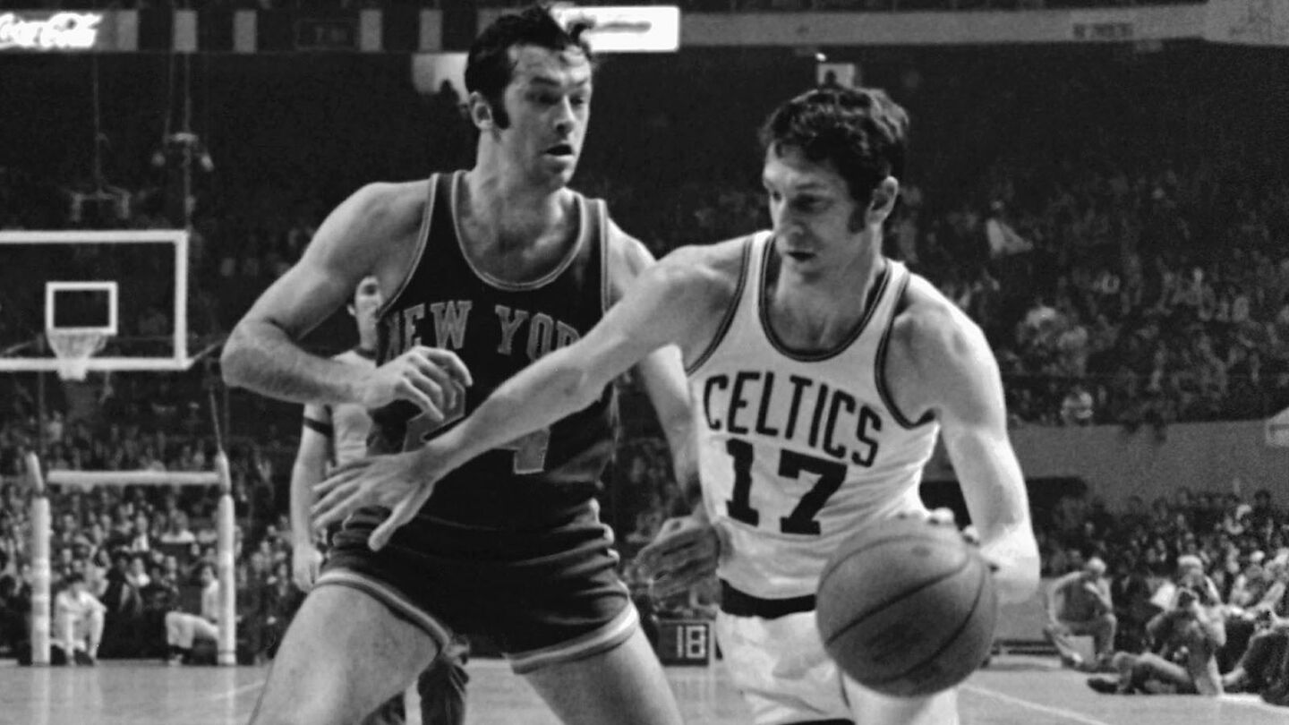 John Havlicek, shown above dribbling against Bill Bradley of the New York Knicks, was the all-time leading scorer in Boston Celtics history. Inducted into the Basketball Hall of Fame in 1984, Havlicek played all 16 of his professional seasons in Boston from 1962-1978, winning NBA titles in each of his eight Finals appearances, including five over the Lakers. He was 79.