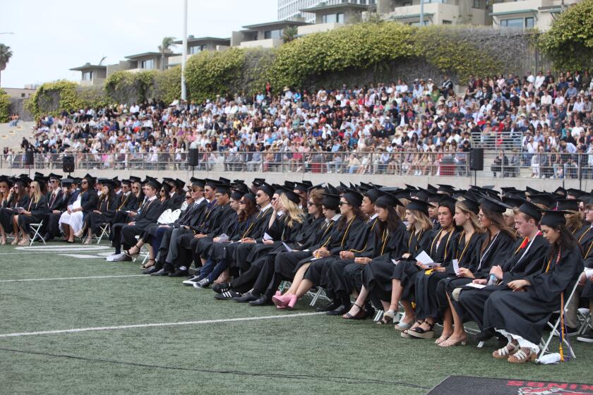 La Jolla High School seniors along with parents and other supporters fill the school's graduation ceremony.