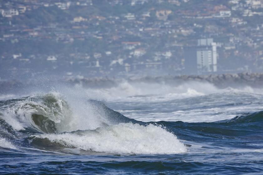 Waves roll ashore at Ocean Beach.