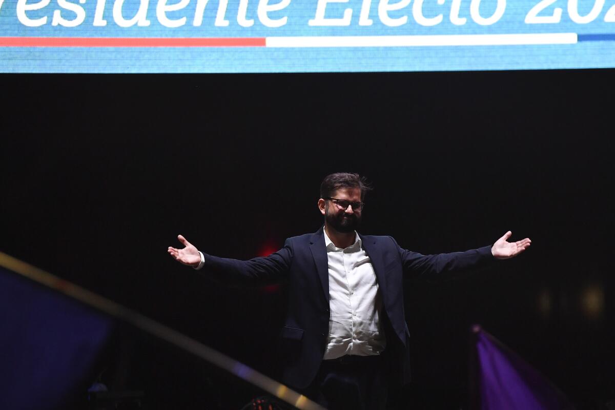 El presidente electo de Chile, Gabriel Boric, 