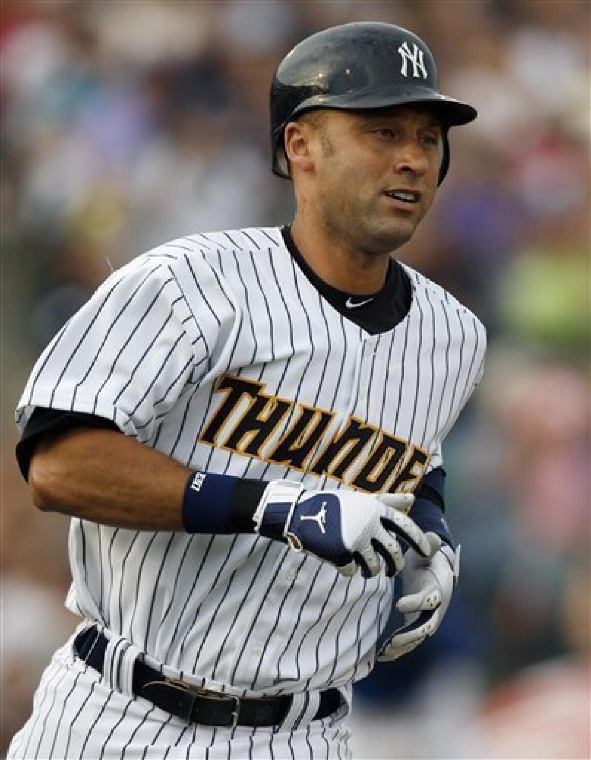 Jeter gets hit, scores run in first rehab outing - The San Diego  Union-Tribune
