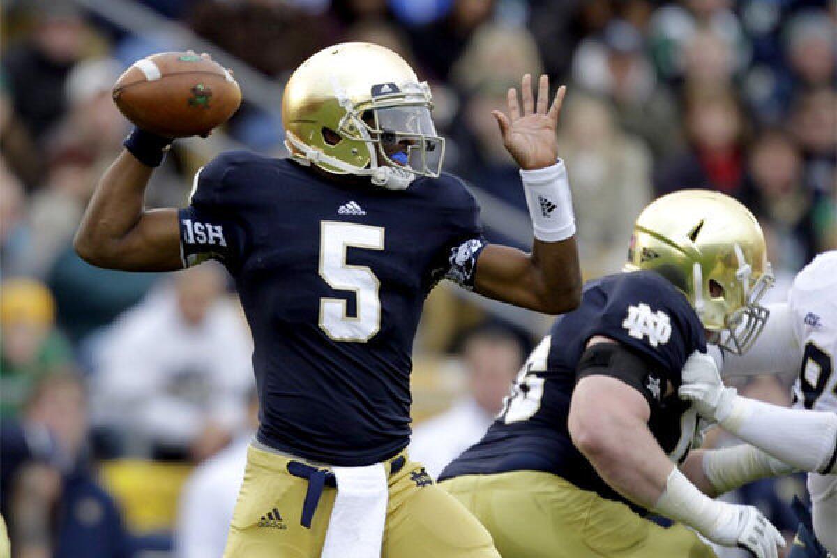 Everett Golson threw for 227 yards and two touchdowns and rushed for another 74 yards and a score.