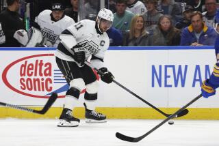 CORRECTS TO SECOND PERIOD NOT FIRST PERIOD - Los Angeles Kings center Anze Kopitar.