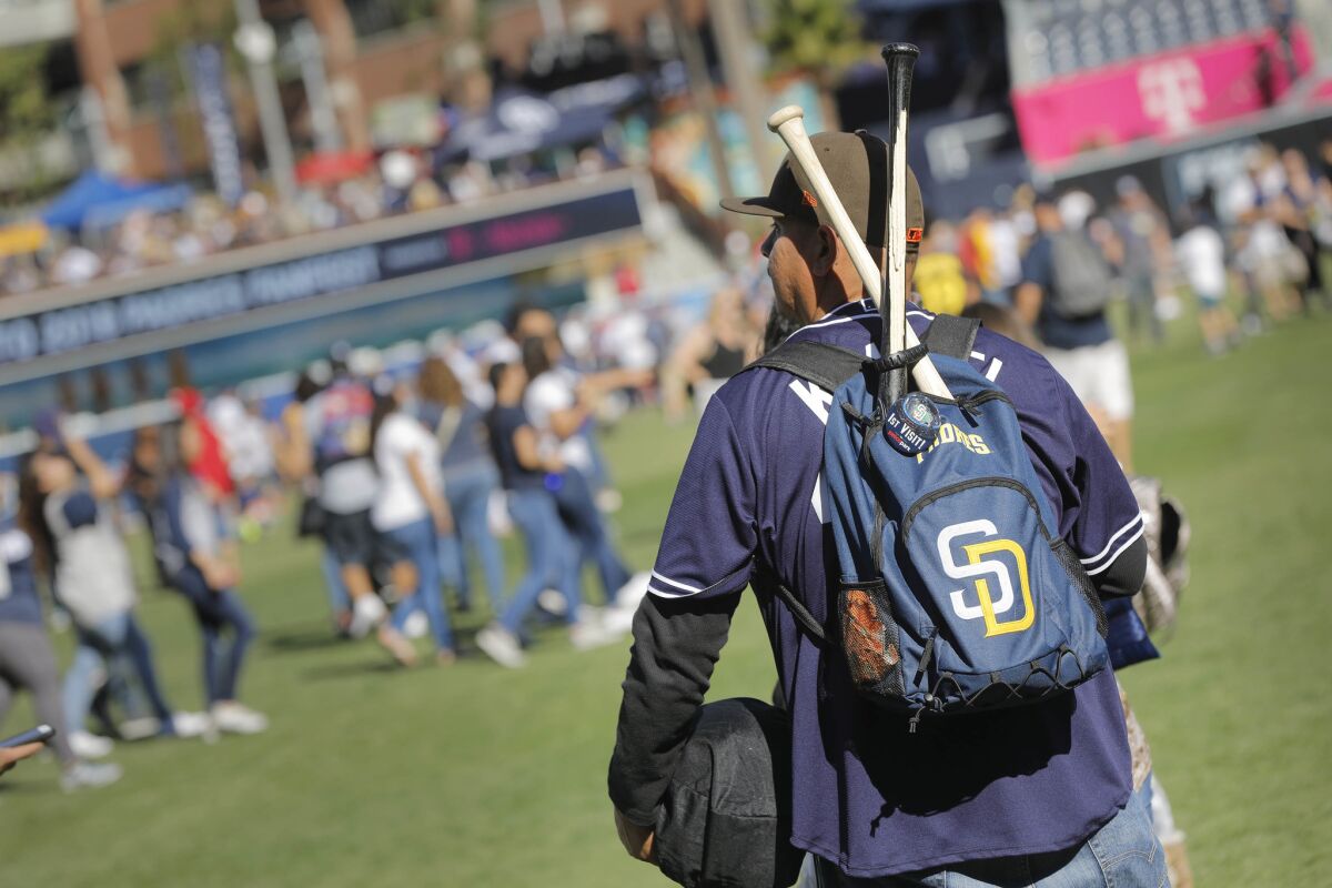 Fans were able to walk on the field during the 2018 Padres FanFest at Petco Park.