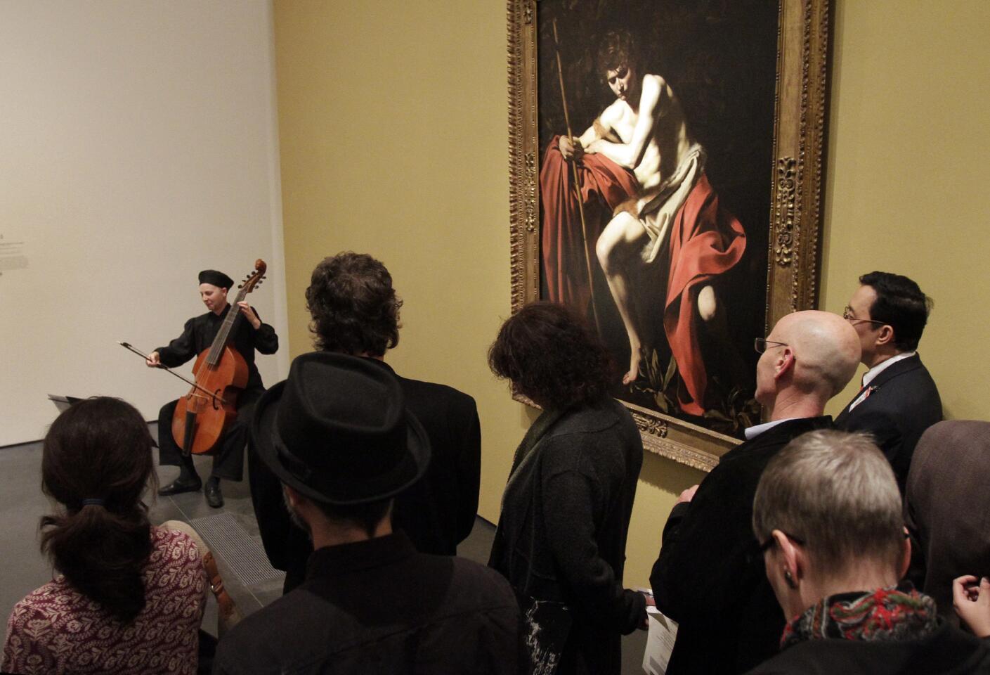 Denise Briese performs Italian baroque music with the viola digamba at the Los Angeles County Museum of Art.
