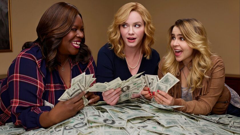Retta, Christina Hendricks and Mae Whitman play everyday moms who turn to a life of crime in NBC's new scripted series, "Good Girls."