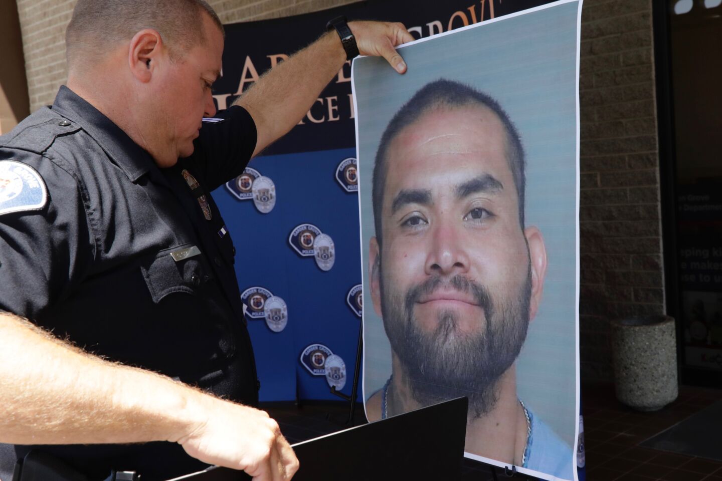 A photo of the stabbing suspect, identified Zachary Castaneda, at Garden Grove police headquarters.