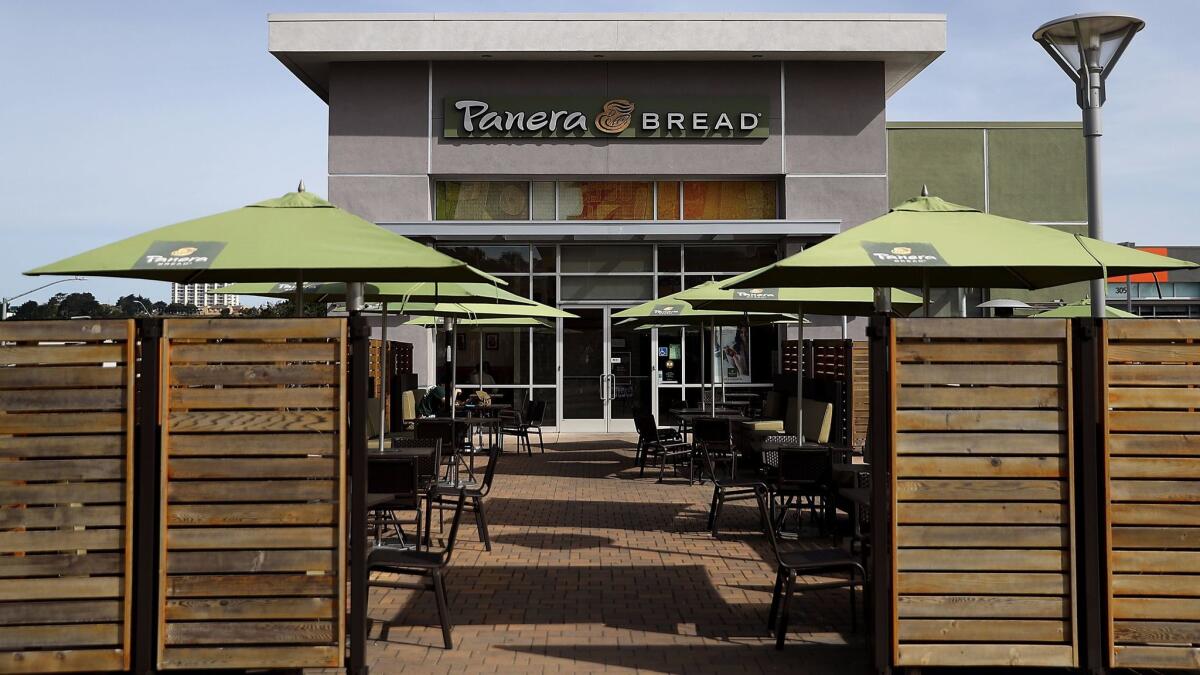 A Panera Bread restaurant in Daly City, Calif., on April 5.