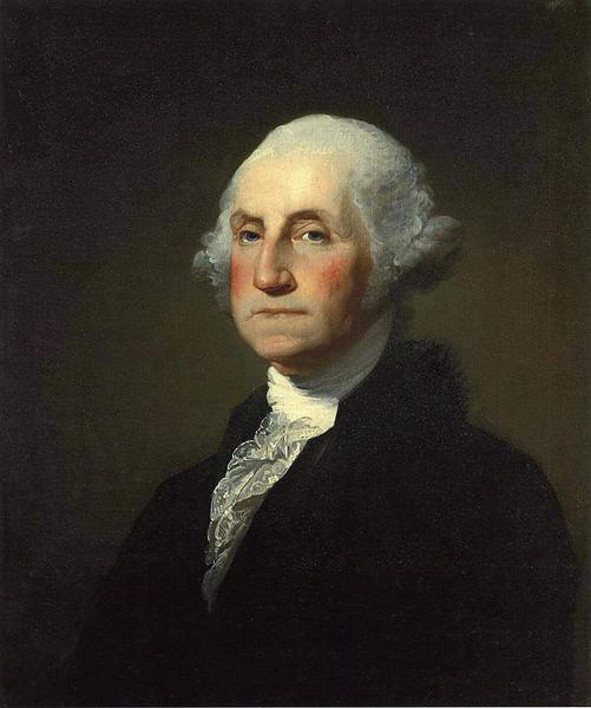 Portrait of the United States' first president George Washington. It is located at Sterling and Francine Clark Art Institute, Williamstown.