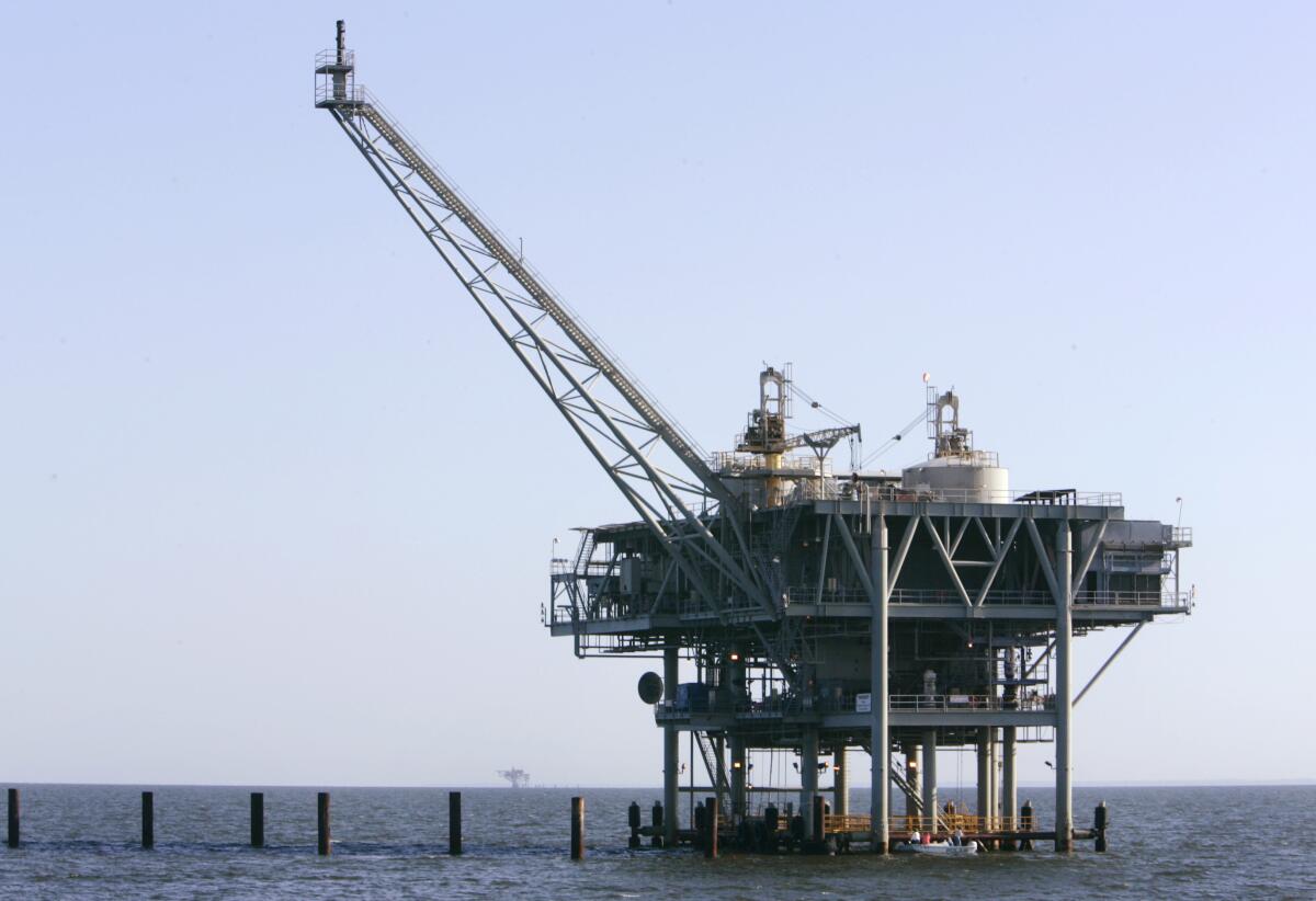 A natural gas platform off the coast of Fort Morgan, Ala. 