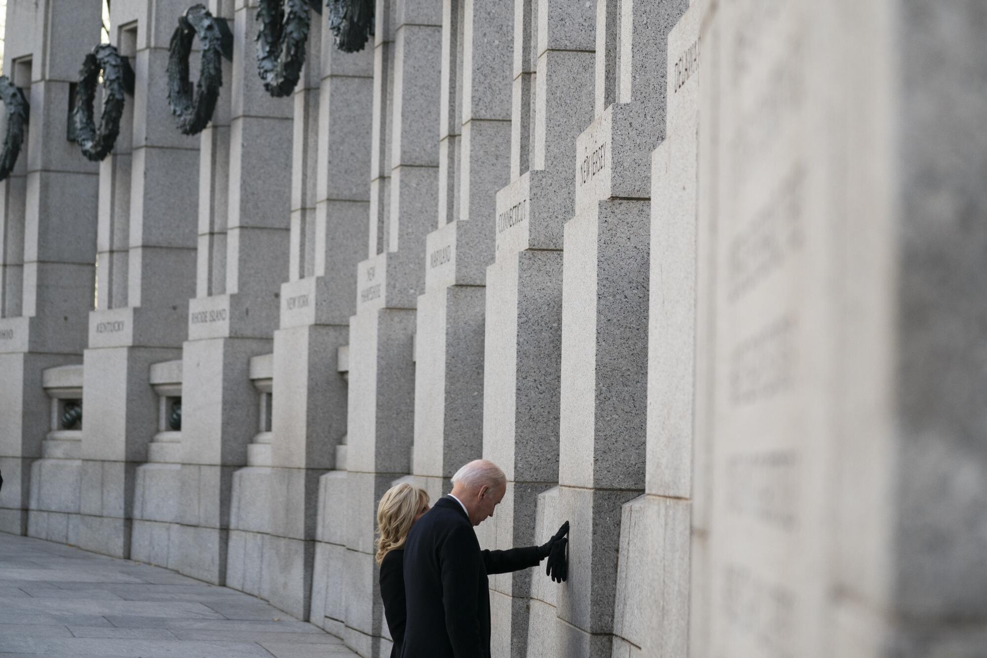 President Biden and first lady Jill Biden visit the National World War II Memorial