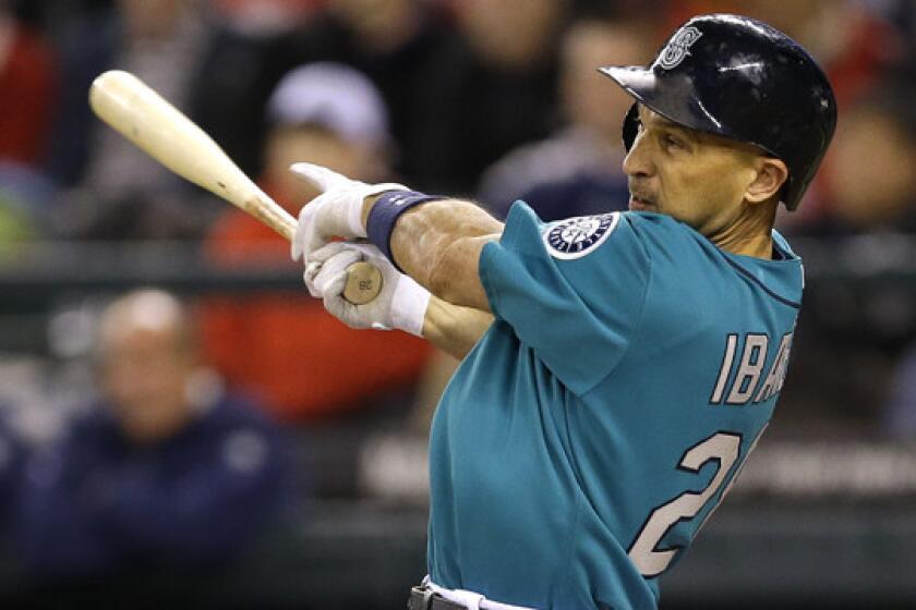 The Angels are working on a possible deal to sign former Seattle Mariners designated hitter Raul Ibanez.