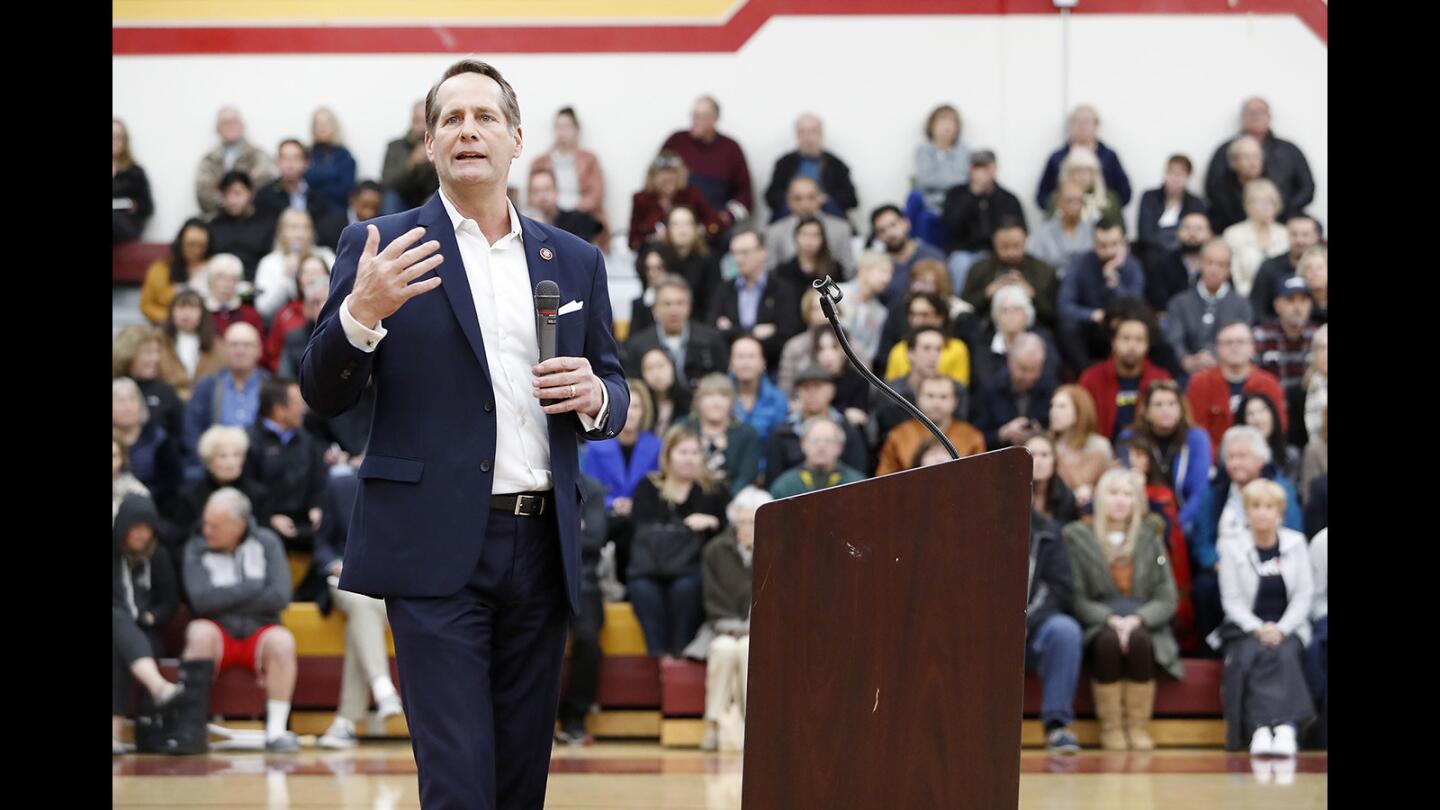 Photo Gallery: Rep. Harley Rouda (D-Laguna Beach) holds first district town hall meeting