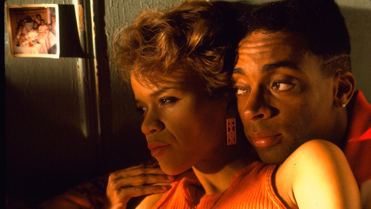 Rosie Perez and Spike Lee in "Do the Right Thing."