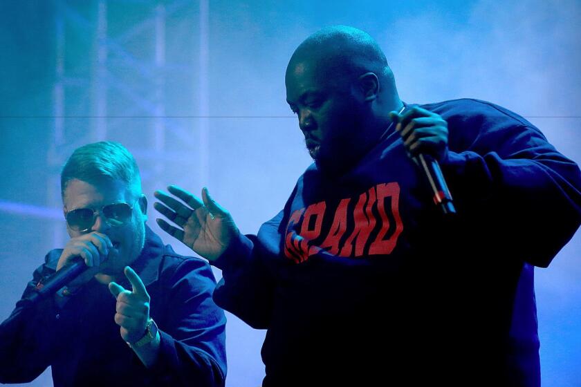 Run the Jewels, the hip-hop duo of El-P, left, and Killer Mike, have released a new anti-Trump song.