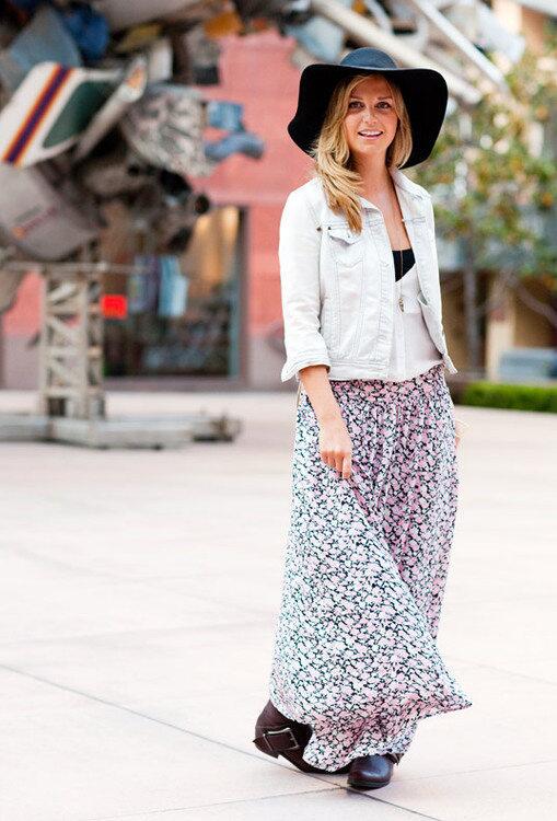 Ruth O'Neil, 23, of Dublin, now lives in West Hollywood. "I'd say I've embraced the laid-back California Boho kind of style," said O'Neil. She is wearing a denim jacket from Forever 21, floral skirt from Urban Outfitters, American Apparel hat and bag by Ralph Lauren.