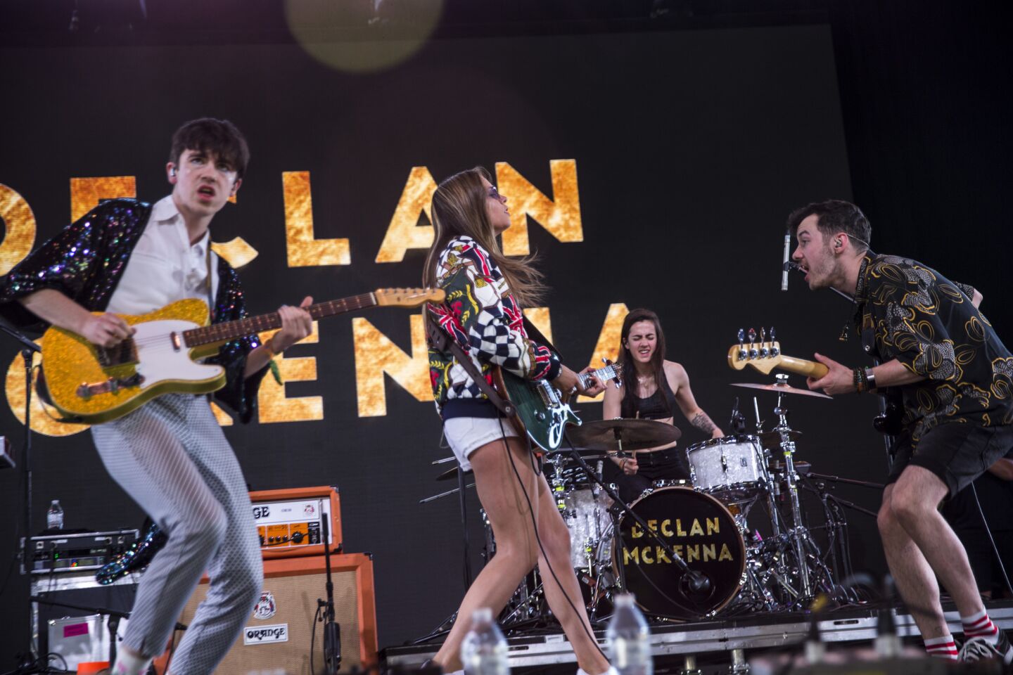 Declan McKenna and band perform during Day 2 of the Coachella Valley Arts and Music Festival on April 14.