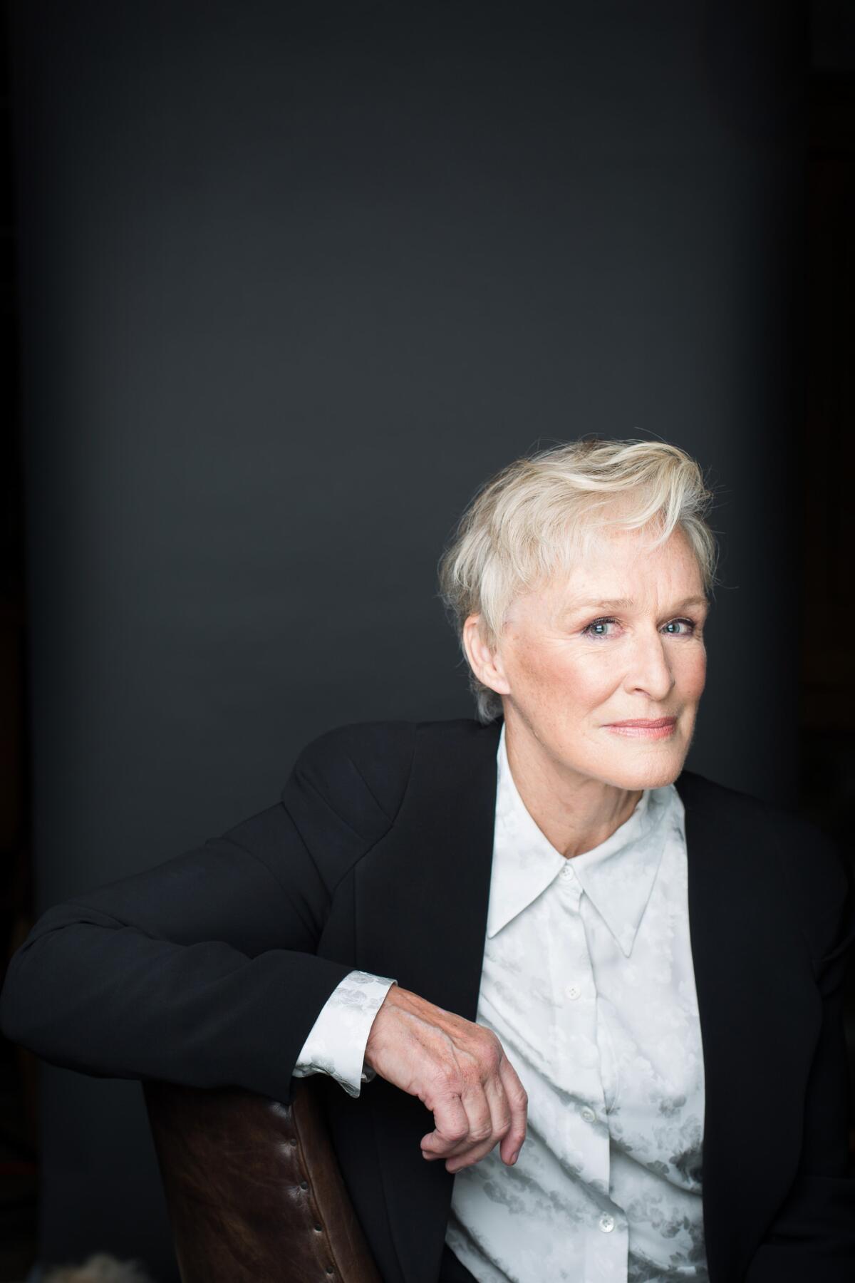 Actress Glenn Close, whose role in "The Wife"' is leading to Oscar speculation, poses for a portrait at the Public Theater on Oct. 9, 2018 in New York City. Close has been nominated six times, but has yet to win.