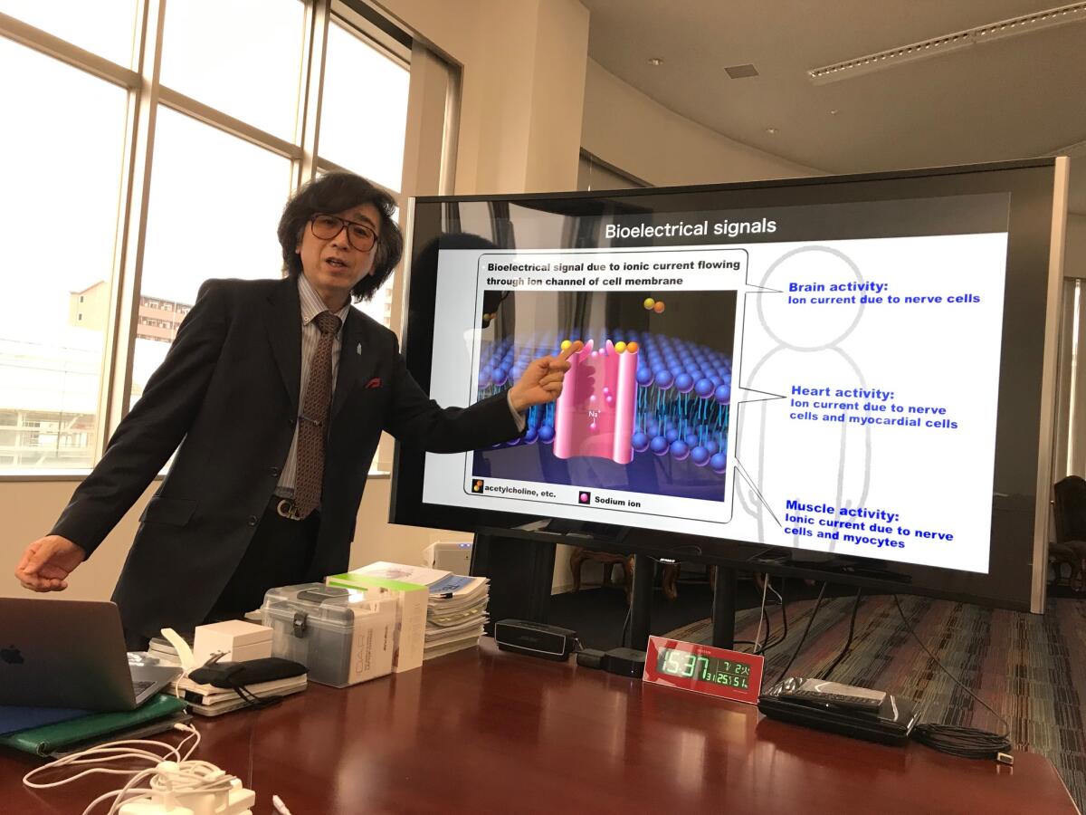 Yoshiyuki Sankai, president and chief executive of Cyberdyne Inc., at the company's headquarters in Tsukuba, Japan.