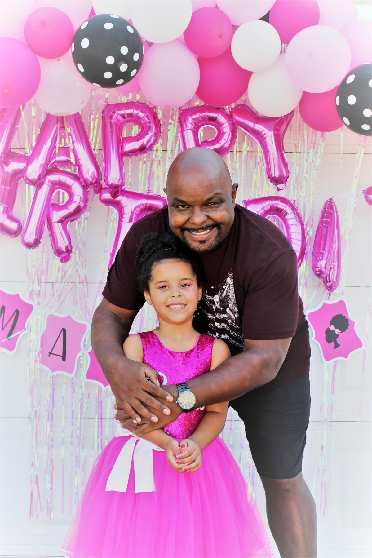 Kevin Fairman with his daughter Marley during a party on her sixth birthday on Oct. 19, 2020.