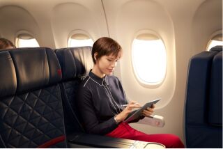 Delta Airlines in-flight Wi-Fi powered by Viasat