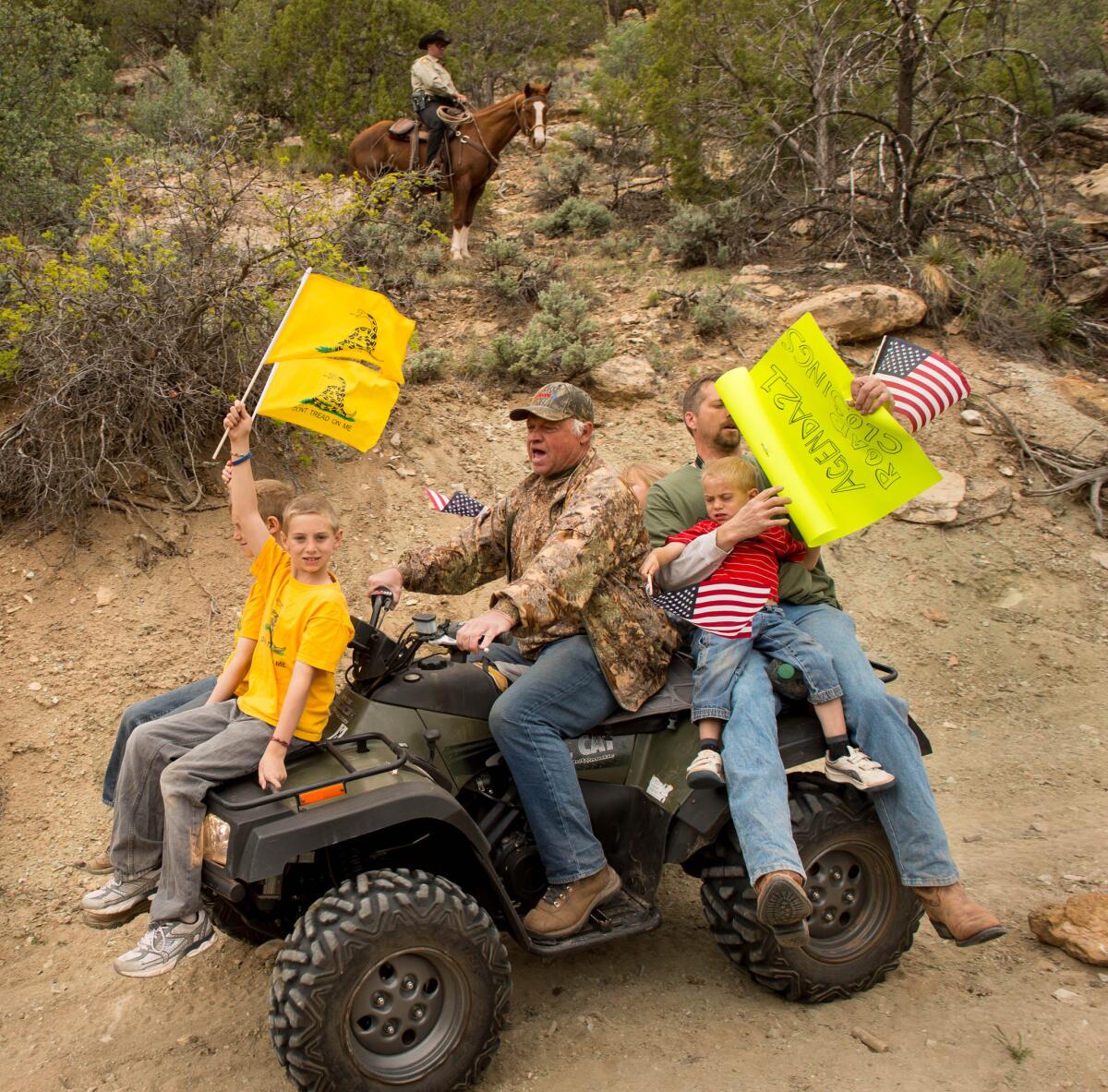 On May 10, 2014, demonstrators rode ATVs into Recapture Canyon in Utah to protest what they called the federal government's overreaching control of public lands. The area has been closed to motorized use to protect Native American ruins.