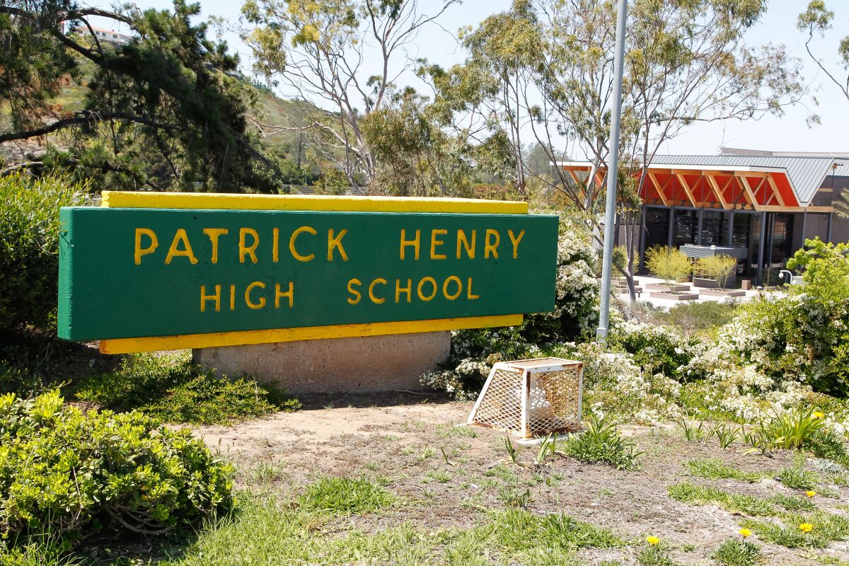 View of Patrick Henry High School.