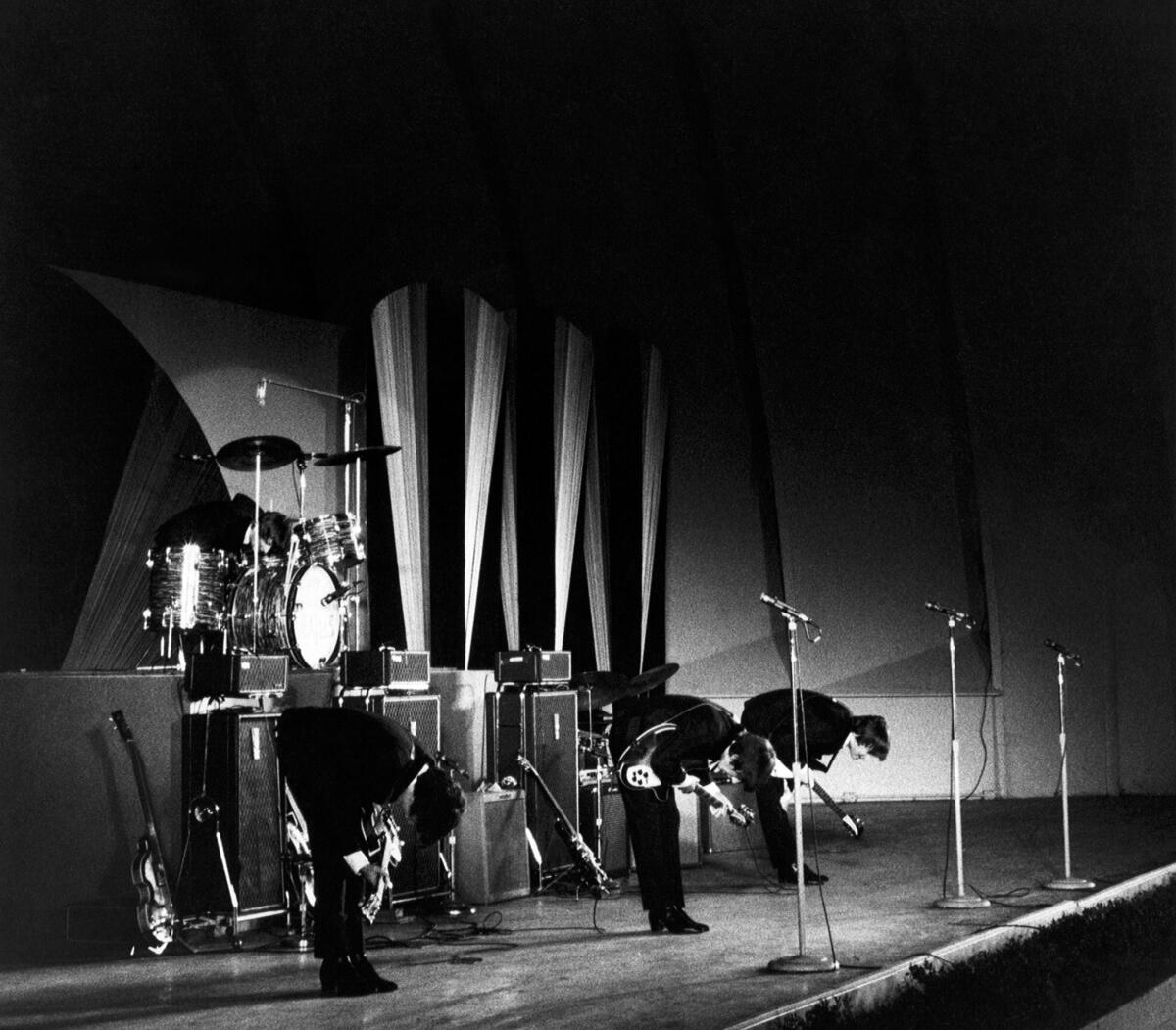 The Beatles at the Hollywood Bowl in 1964 (Getty Images)