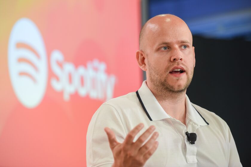 Daniel Ek, founder and chief executive officer of Spotify, attends the Cannes Lions 2016.