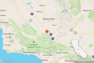 Map shows epicenter of Kern County earthquake