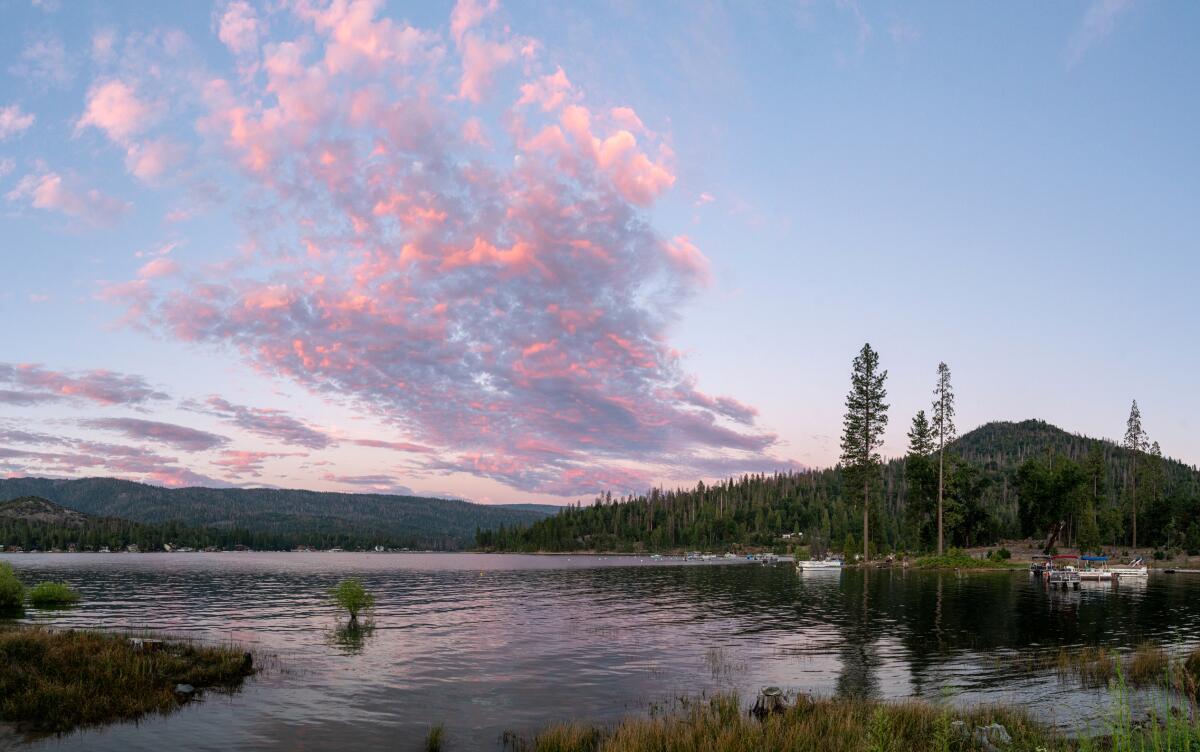 A lake at sunset