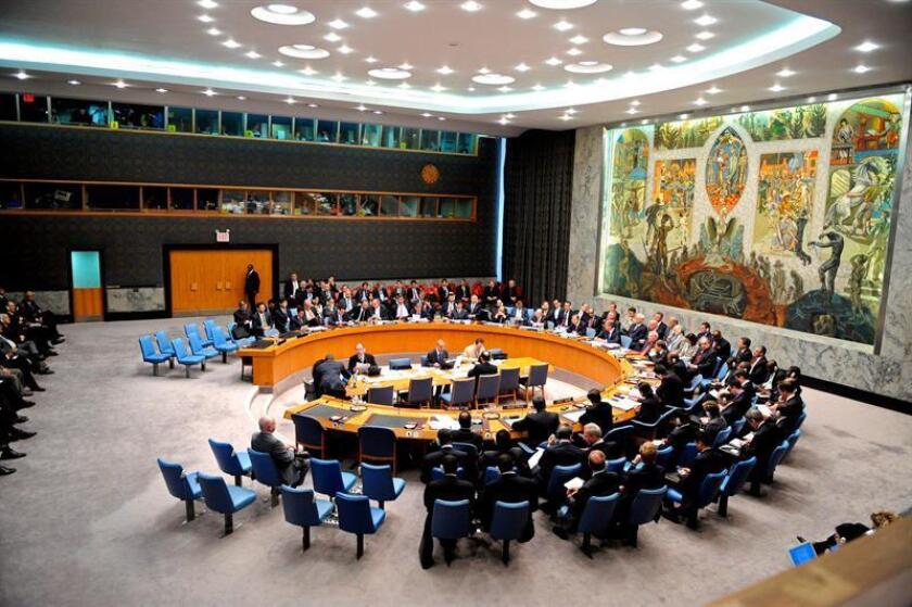 Vista general de la reunión ministerial del Consejo de Seguridad de la ONU sobre el proceso de paz de Oriente Medio celebrada en la sede de las Naciones Unidas en Nueva York, EE.UU. EFE/Archivo