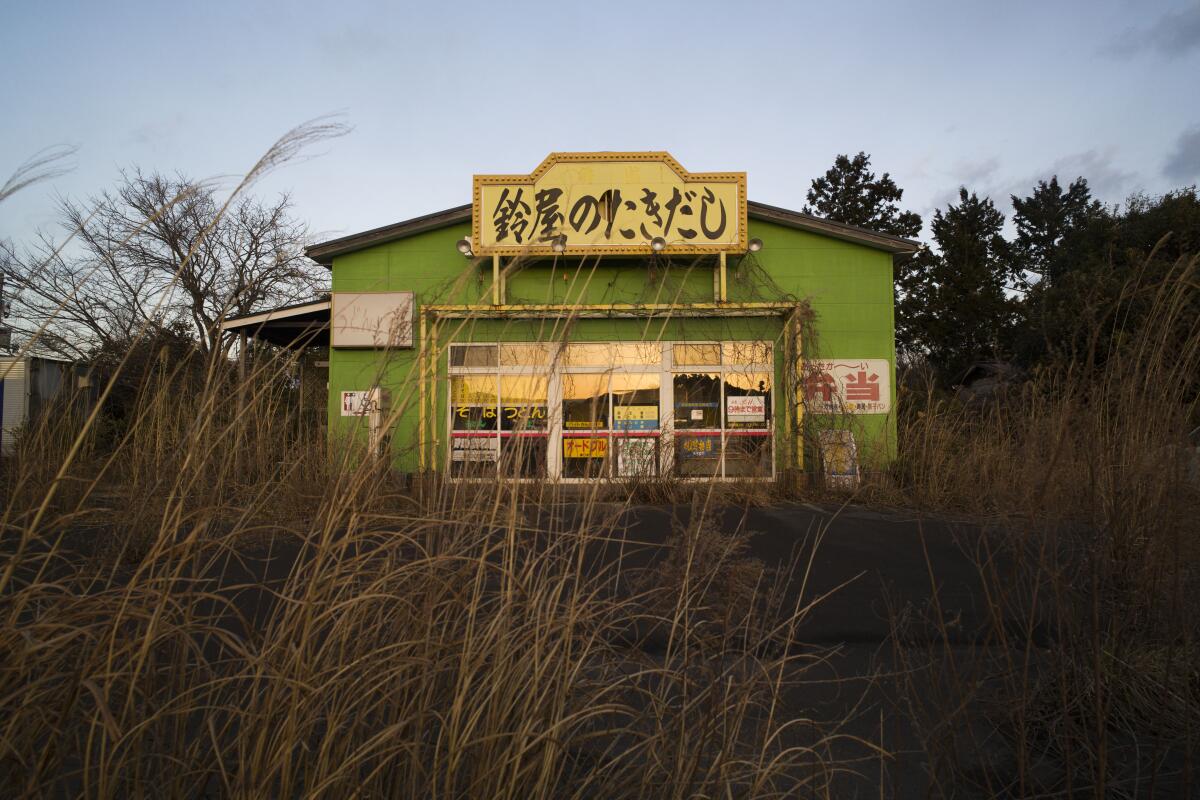 Abandoned restaurant in the nuclear exclusion zone in Fukushima, Japan