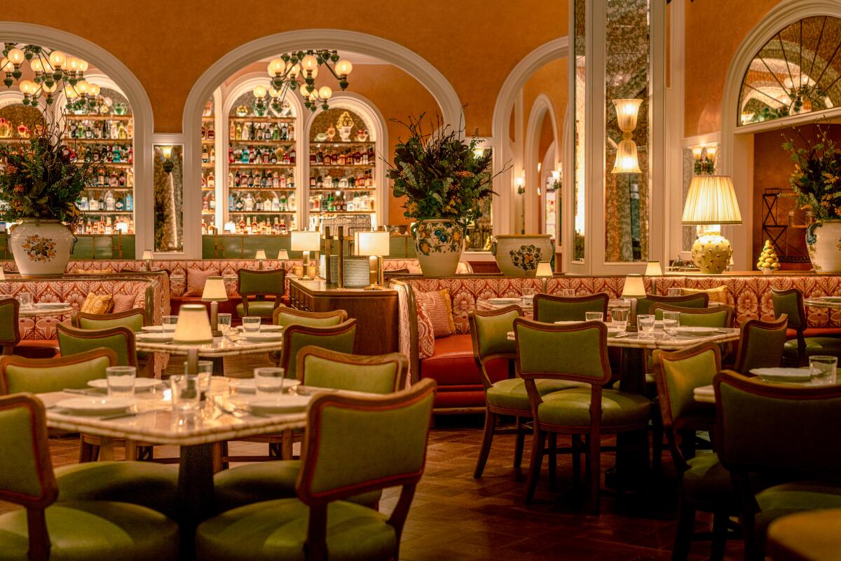 The interior of the Mother Wolf restaurant at the Fontainebleau Las Vegas.