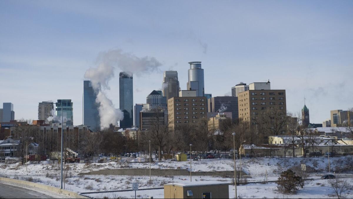 A view of downtown Minneapolis, Minn. on Jan. 6, 2014.
