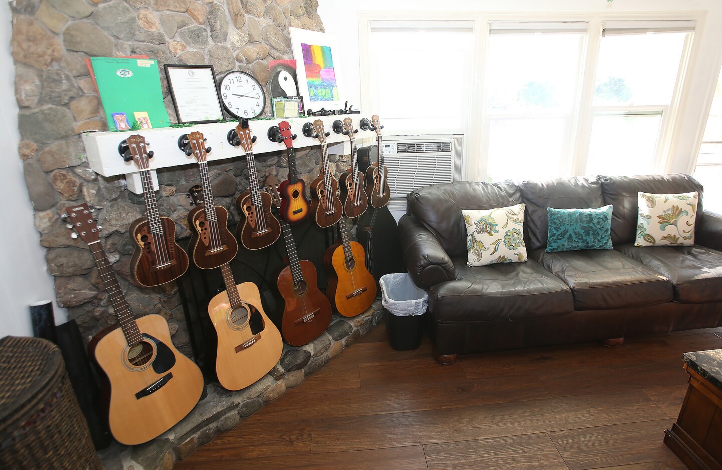 Guitars adorn the living room of Waymakers' Laguna Beach Youth Shelter, which is celebrating its 40th anniversary.