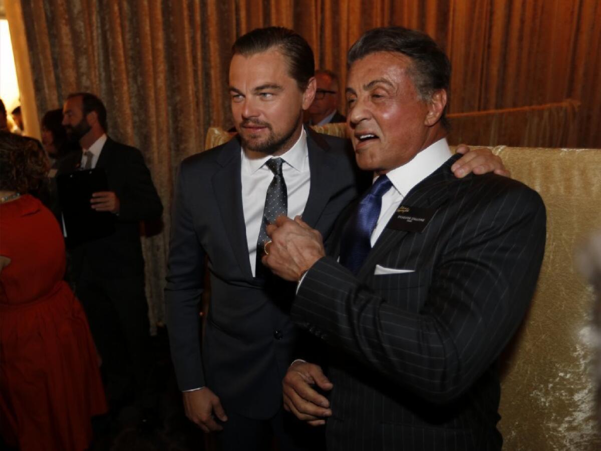 Likely Oscar winners: Leonardo DiCaprio and Sylvester Stallone, right.