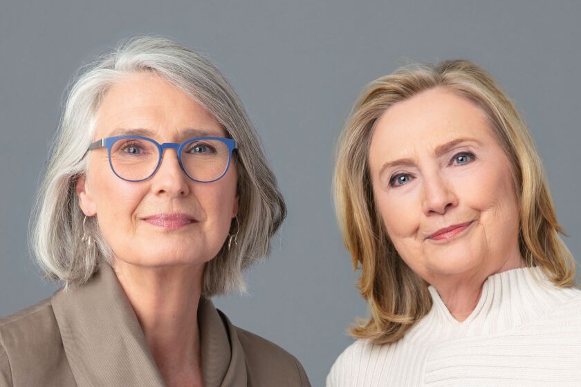 Louise Plenny and Hillary Rodham Clinton, collaborators on the political thriller "State of Terror."