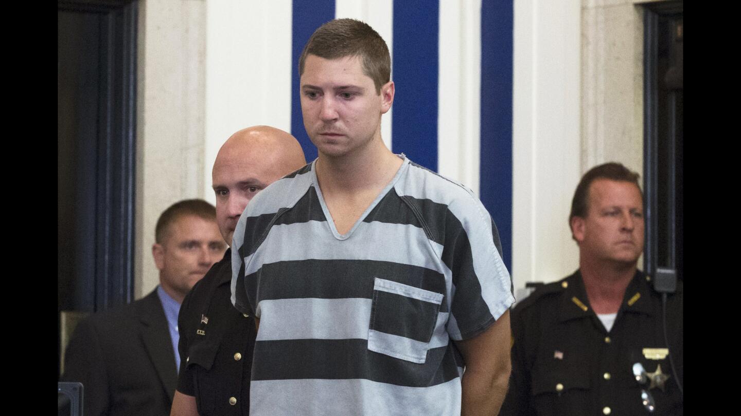 Former University of Cincinnati Police Officer Ray Tensing appears at the Hamilton County Courthouse on July 30 for his arraignment in the shooting death of motorist Samuel DuBose. Tensing pleaded not guilty to charges of murder and involuntary manslaughter.