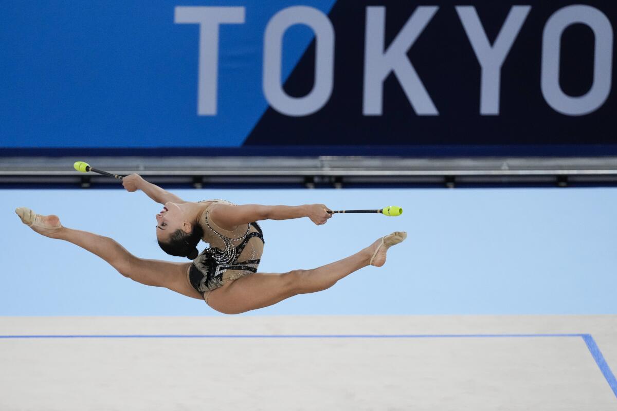 Israeli rhythmic gymnast Ashram in lead after three routines at