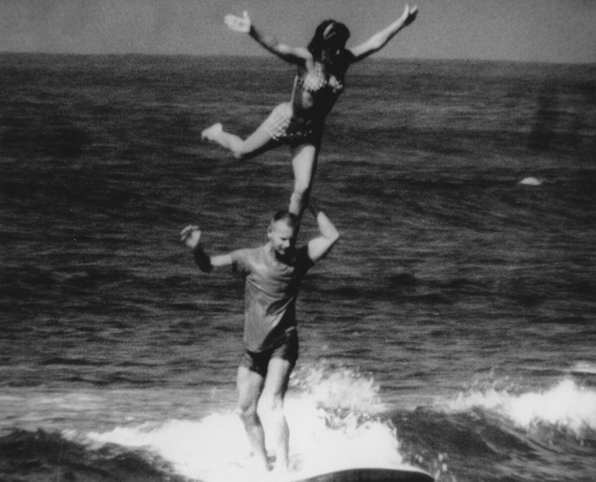 Jim Robb with his longtime tandem surfing partner, Judy Dibble.