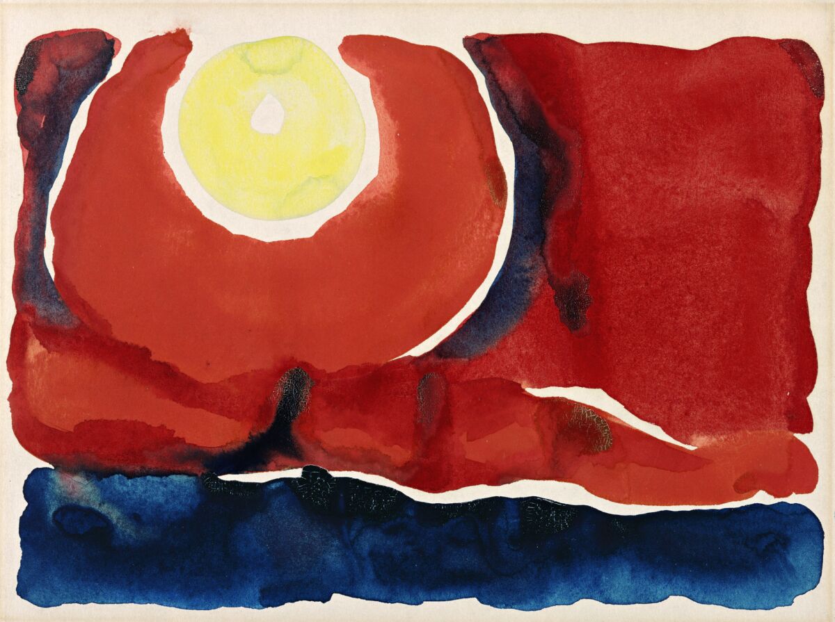 "Evening Star No. VI," watercolor on paper, 8-7/8 inches by 12 inches, Georgia O’Keeffe Museum Gift of the Burnett Foundation. (Georgia O’Keeffe Museum )