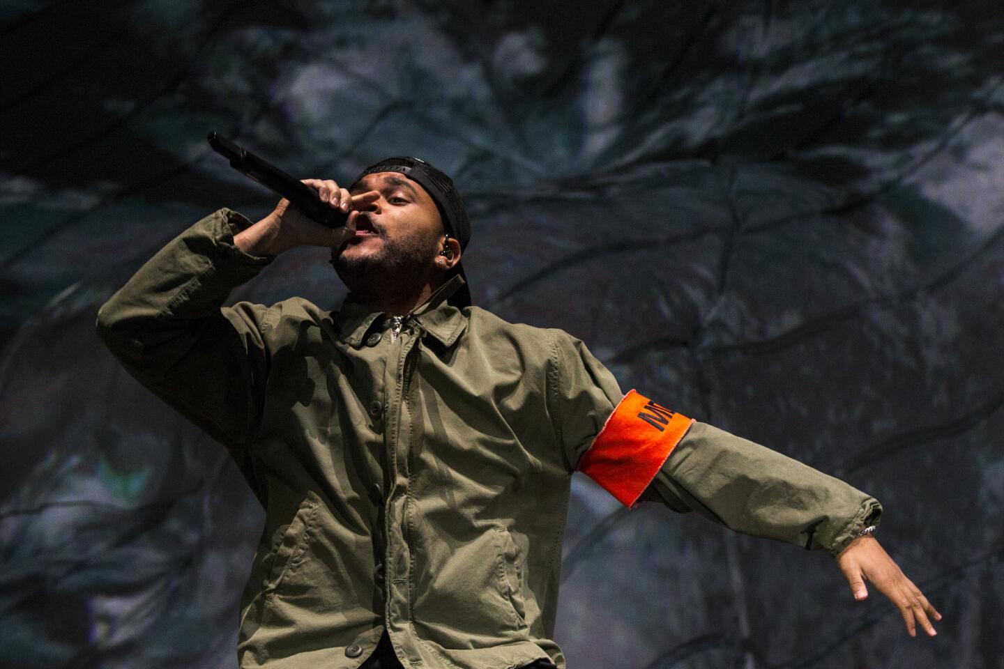 The Weeknd performs Friday at the Coachella Valley Music and Arts Festival in Indio.