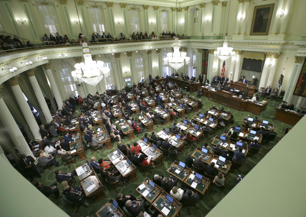 Members of the state Assembly, seen here on the first day of session in Sacramento on Dec. 5, 2016, will be able to collectively introduce an additional 800 proposed laws this session under looser organizational rules.