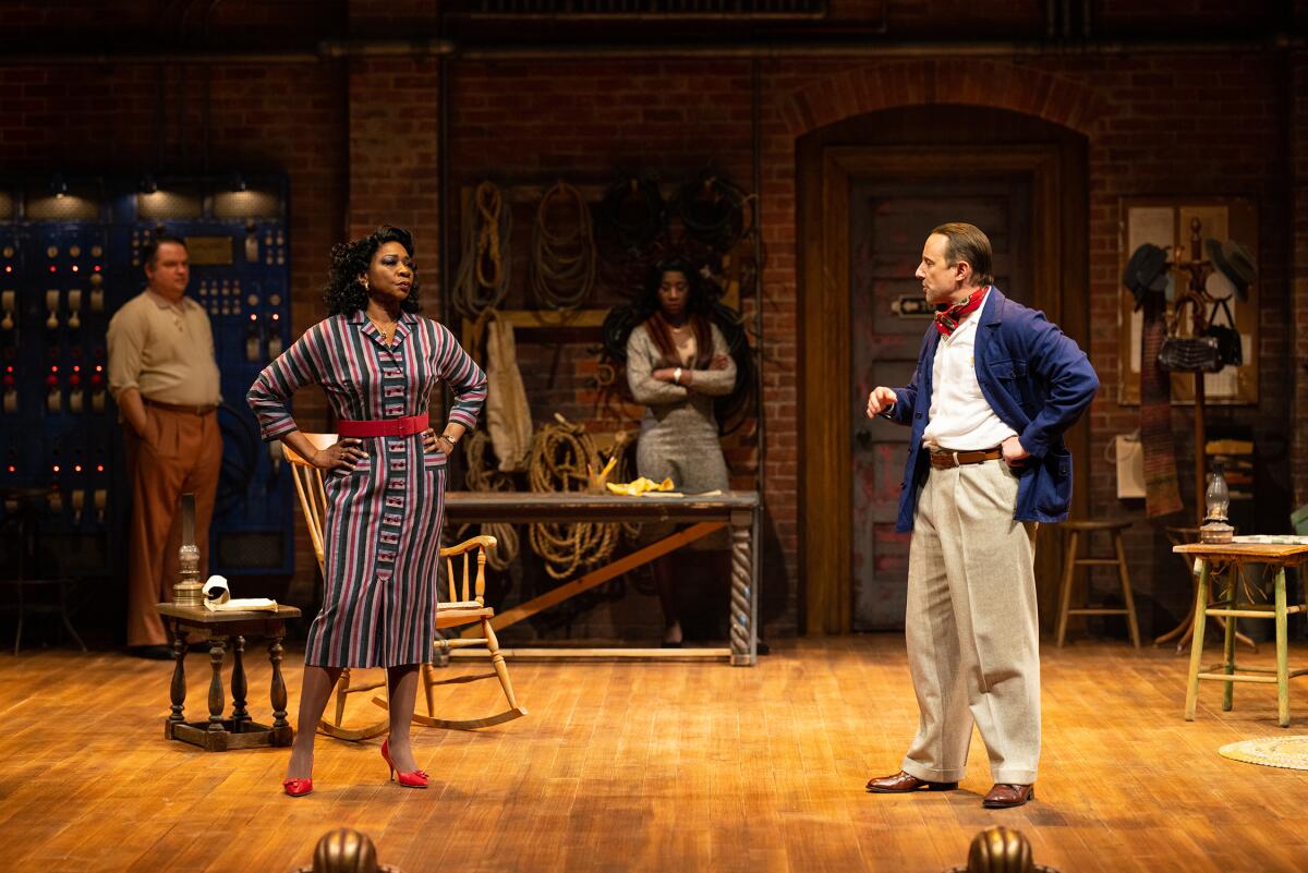 Jake Millgard, left, Ramona Keller, Bibi Mama and Kevin Isola in the Old Globe's "Trouble in Mind."